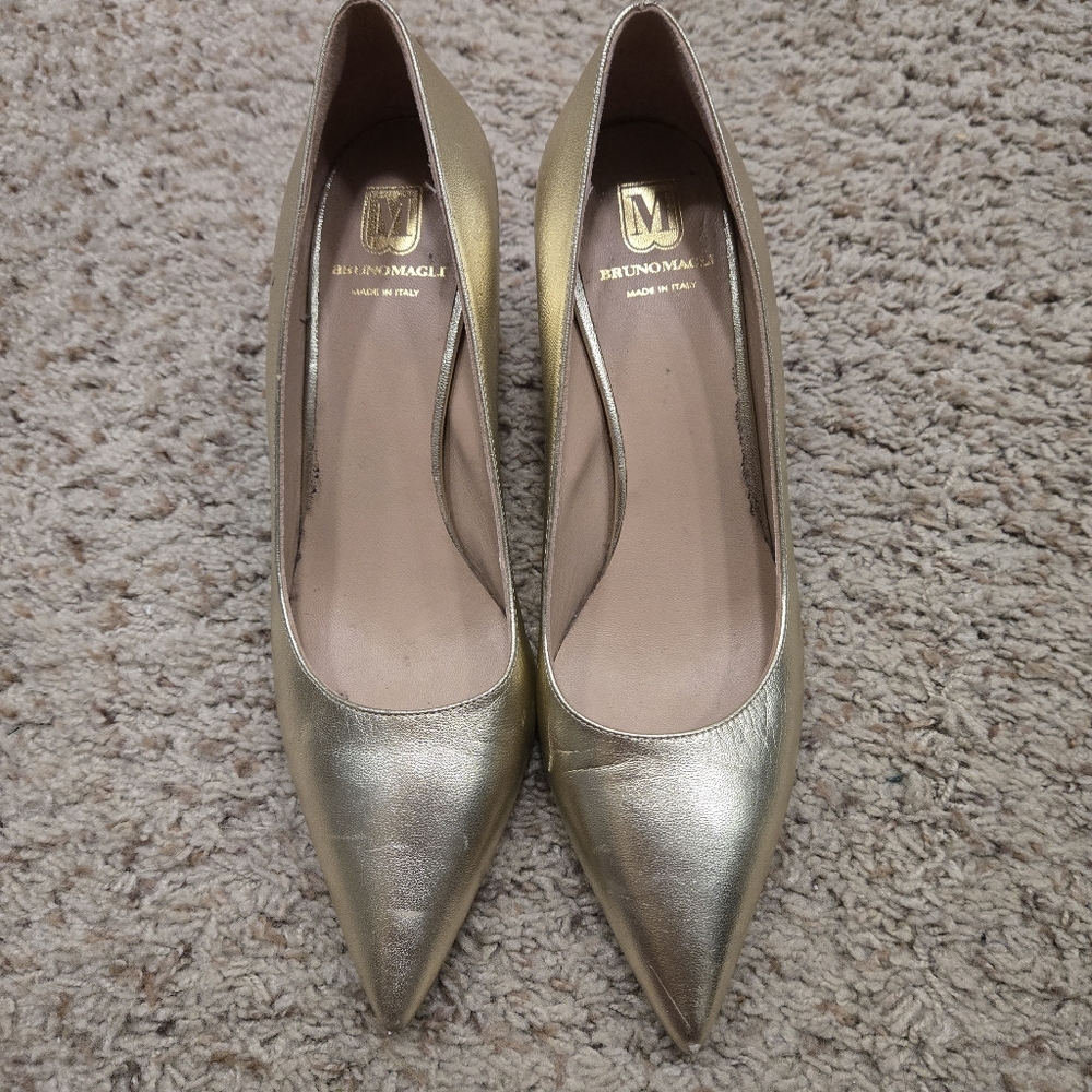 Bruno Magli Gold Women's Shoes Size 41.5 Size 11